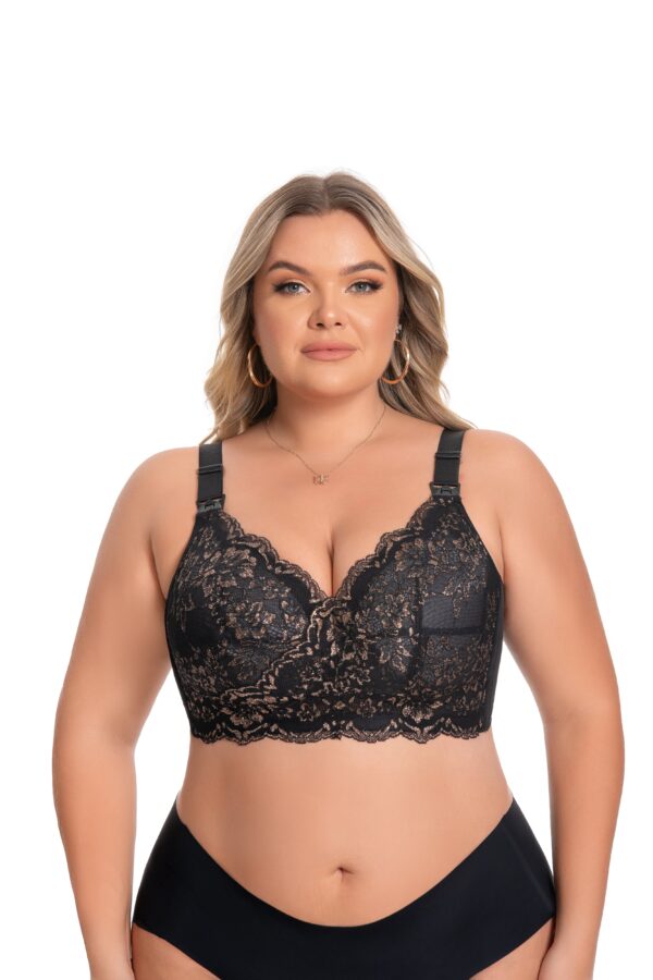 Stella Leah Women's Minimizer Lace Nursing Bra- Black.