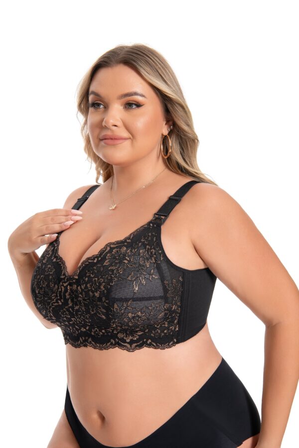 Stella Leah Women's Minimizer Lace Nursing Bra- Black.