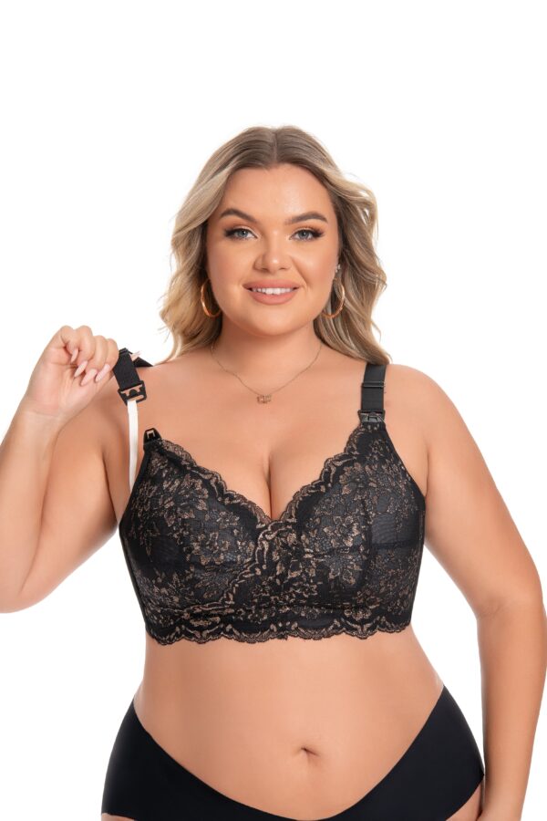 Stella Leah Women's Minimizer Lace Nursing Bra- Black.