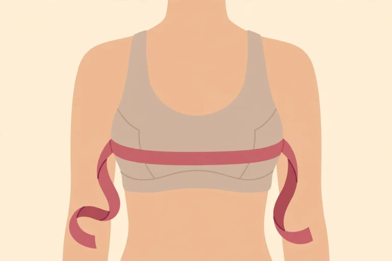 Illustration showing a tape measure around the underbust.
